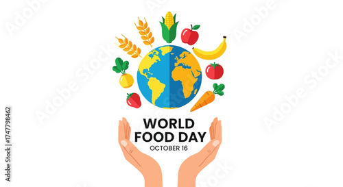 vector world  food day icon 