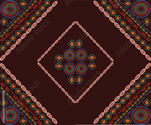 Tribal pattern in red shades 