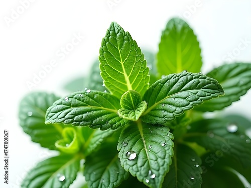 Mint leaves isolated on transparent png