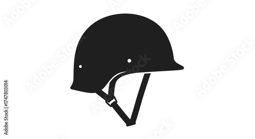 Silhouette of equestrian riding helmet with chin strap for horseback riding safety and protection silhouette