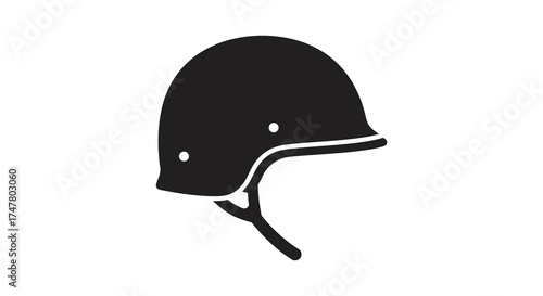 Classic black bicycle helmet icon profile silhouette side view modern cycling safety gear for active lifestyle silhouette