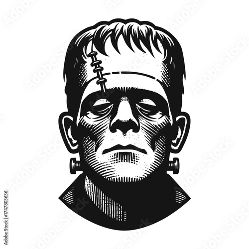 Frankenstein's Monster Retro Vector Illustration