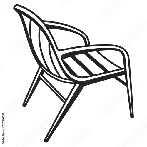 black plastic chair