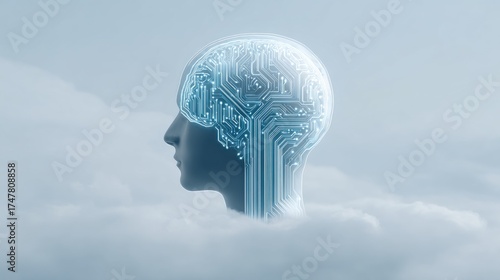 A brain with a computer chip inside of it