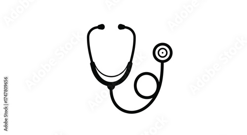 Medical stethoscope symbol for healthcare diagnosis cardiology and physician doctor consultation icon silhouette