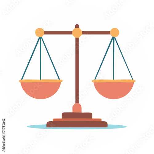 Stylized balance scale representing justice and fairness