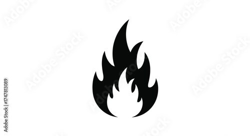 Bold black flame icon a striking symbol of fire energy heat and intensity for digital and print design silhouette