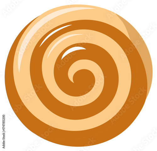 Caramel Swirl Candy Delight Circular Sweet Treat Decadent Dessert Flavored Confection Festive Round Lolly