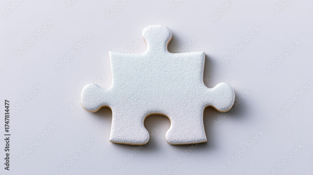 Obraz premium A white puzzle piece with a cookie on it