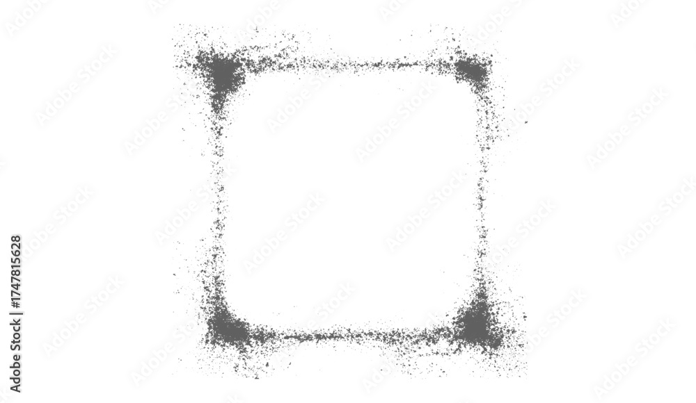 Obraz premium Black Grunge Dust Square Frame Texture