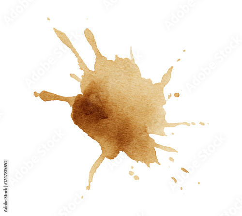 Brown Watercolor Coffee Stain Splatter Texture