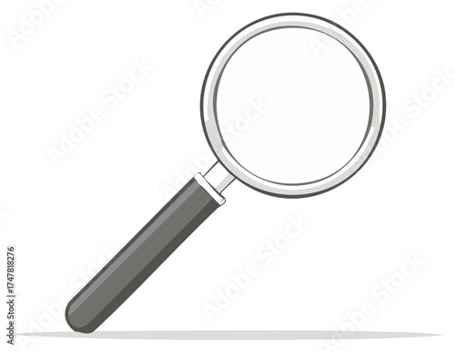 Silver Framed Magnifying Glass for Detailed Investigation and Observation Tool