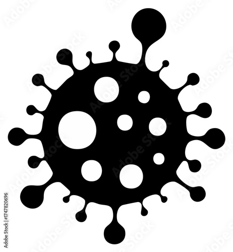 Stylized virus cell microscopic organism pathogen disease biology medical illustration graphic symbol