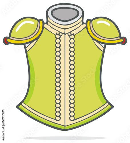 Vibrant Green Matador Jacket Cartoon Illustration