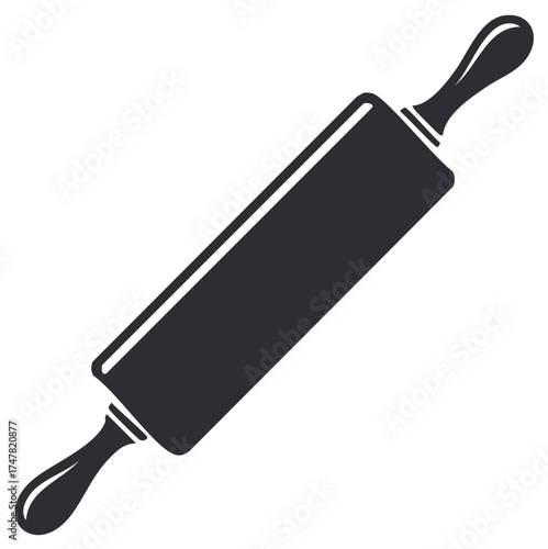 Rolling pin icon kitchen utensils for dough preparation and pastry making equipment
