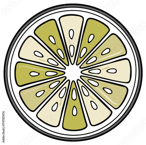 Vibrant cross-section of a juicy lime showing pulp segments and seeds