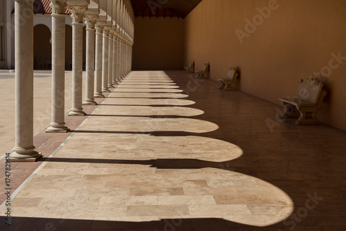 Background with light and shadow in a building structure