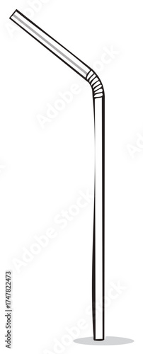 Drinking straw illustration with bendable section shows a creative option for consuming cold beverages