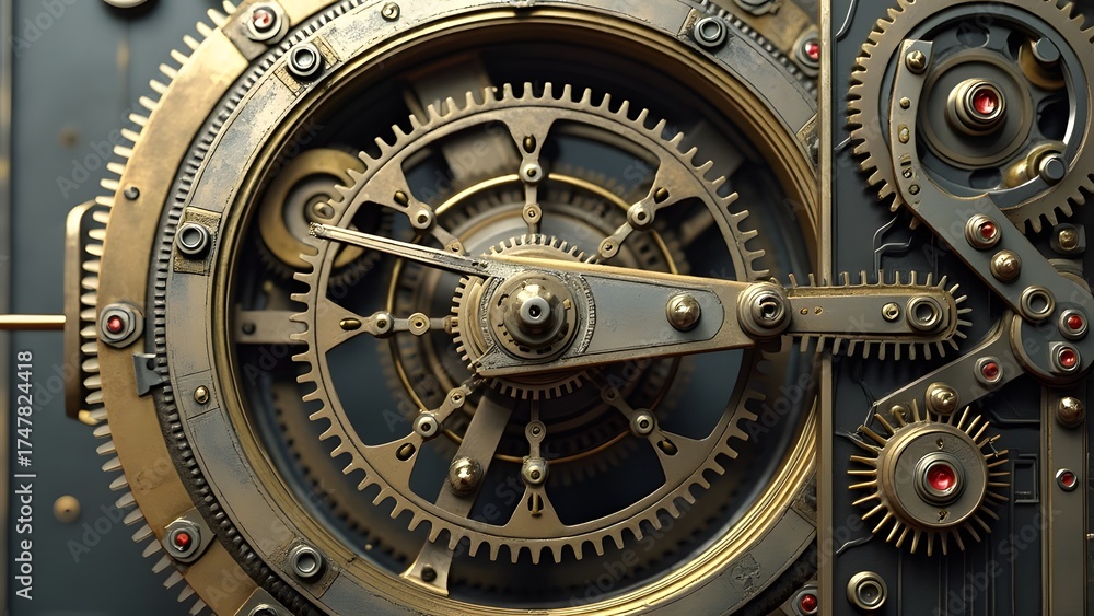 Fototapeta premium Intricate Steampunk Clockwork Gears Mechanism