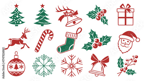 christmas icons set