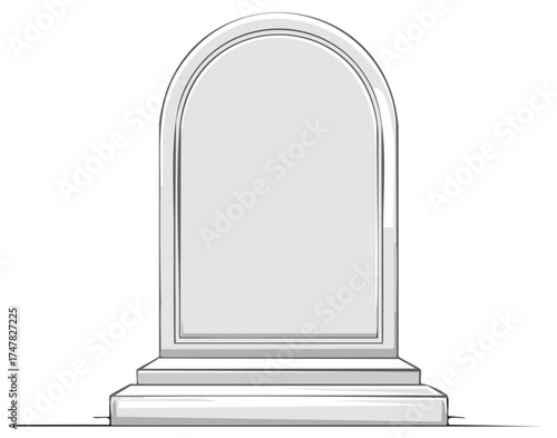 Simple Blank Gravestone Illustration for Memorial and Halloween Designs