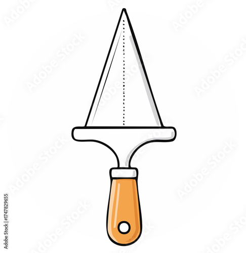 Cartoon spatula for baking or cooking with geometric design