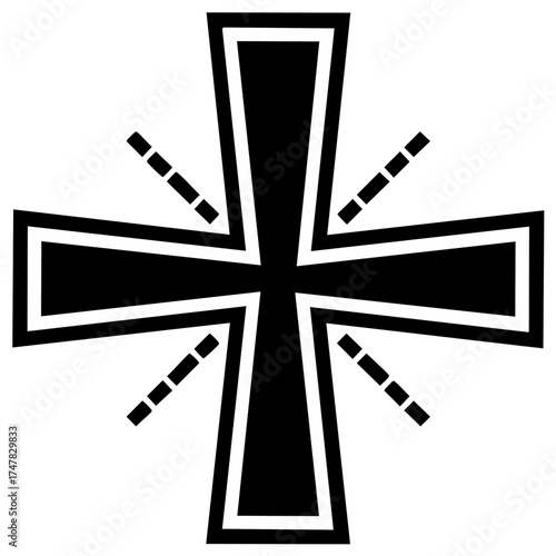 Black iron cross, graphic illustration, design element