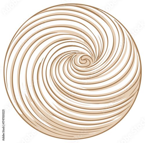 Abstract Swirl Pattern Illustration with Beige and Brown Lines