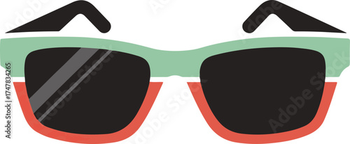 Sunglasses vector illustration, fashion eyewear icon for summer style, accessories, vacation, sun protection, and trendy outfit design