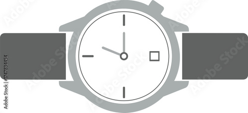 Wristwatch vector illustration, classic timepiece icon for fashion, accessory, punctuality, lifestyle, luxury, and elegant design concept
