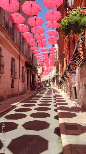 Grasse street France during summer