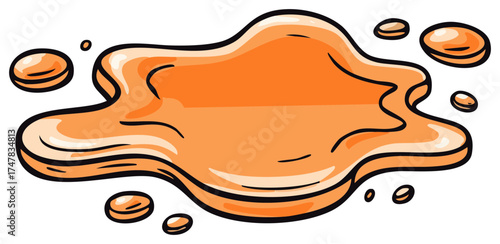Bright Orange Liquid Splatter with Small Droplets