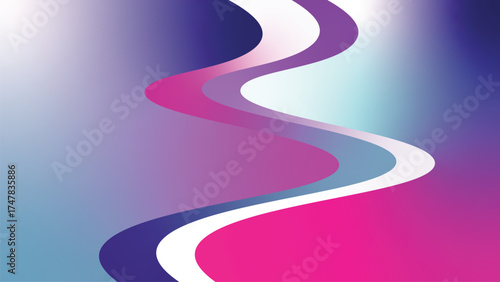 Abstract wavy stripes gradient flowing dynamic design ambiance vector