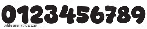 Dirty texture vector. Rough brush strokes. Set of brush stroke, marker textured numbers. Numbers 1, 2, 3, 4, 5, 6, 7, 8, 9, 0. Stylish Black brush painted numbers set. Bold brush drawn grunge. 