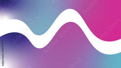 Vibrant gradient wave abstract design with smooth curves and dynamic color blend vector