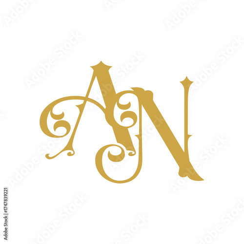 Luxury Vintage Letter AN Logo