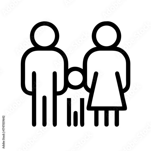 Family icon depicting parents and child