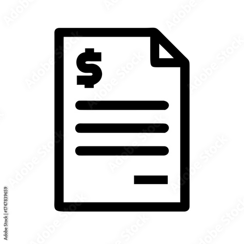 Financial document with dollar sign