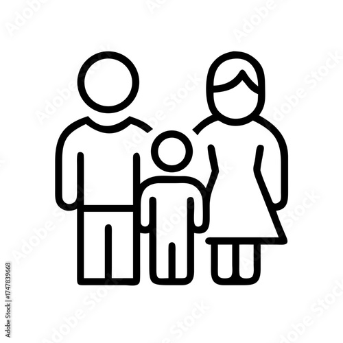 Family icon showing parents and child together