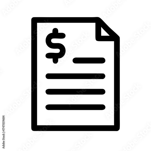Financial document with dollar symbol