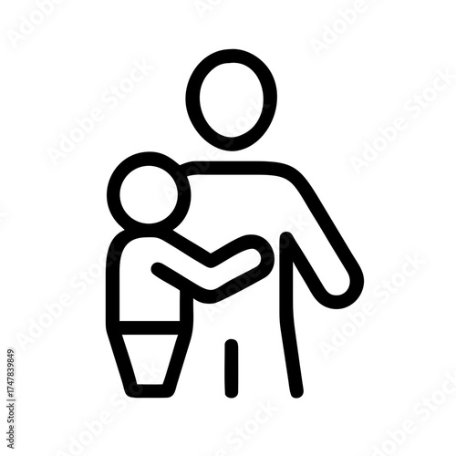 Illustration of a parent hugging their child