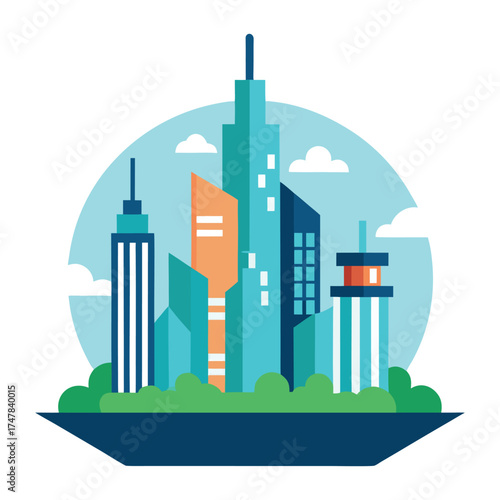 vector illustration of modern city