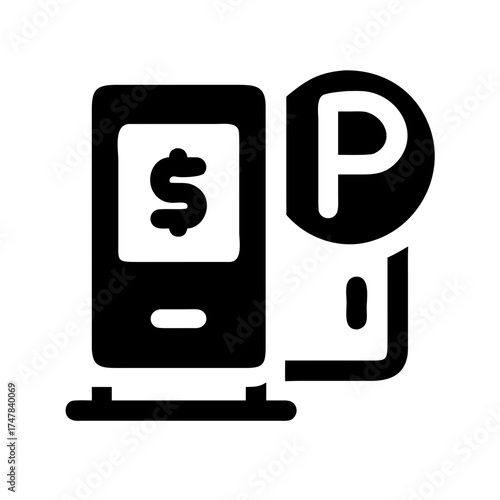 Parking meter icon for payment and parking