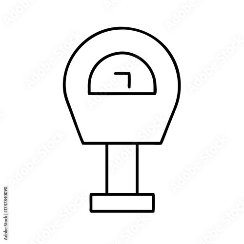 Parking meter icon in simple black outline style