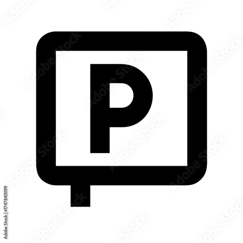 Parking symbol icon indicating designated parking area