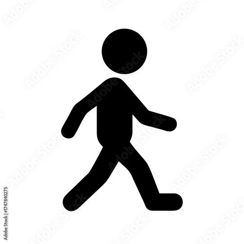 Walking person icon, indicating pedestrian crossing area