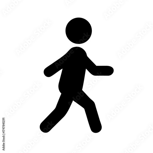 Walking person icon, representing pedestrian movement