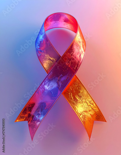 Colorful awareness ribbon symbolizing hope unity and support for causes.