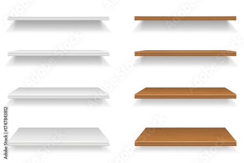 plastic shelf for home and office cartoon stock vector illustration isolated on white background