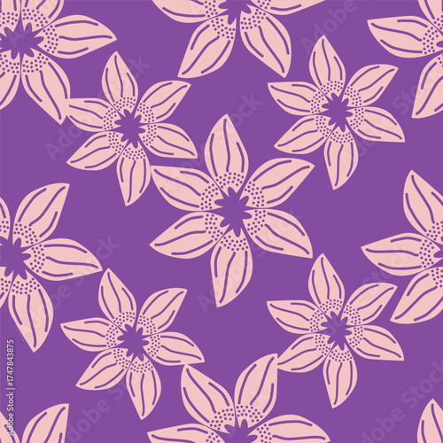 Wallpaper Mural Hand drawn summer floral backround. Botanical seamless pattern . Sketch drawing. Design for fashion , fabric, textile, wallpaper, cover, web , wrapping and all prints
 Torontodigital.ca